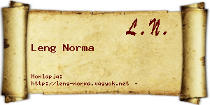 Leng Norma névjegykártya